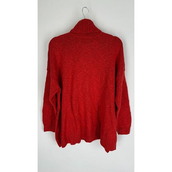 J Jill Womens Cabin Tweed Knit Sweater Turtleneck Chili Multi Red Large NWT - Picture 7 of 15